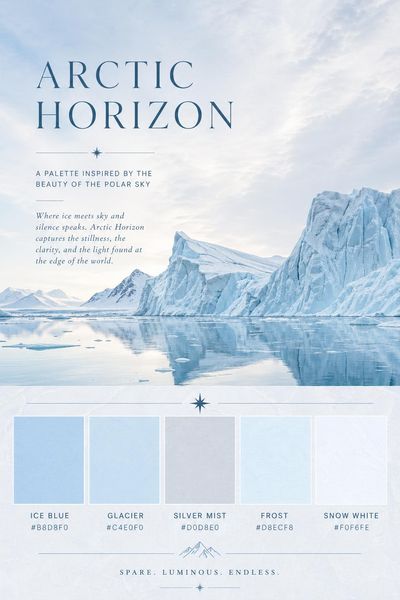 Creative mockup of Arctic Horizon color palette in use