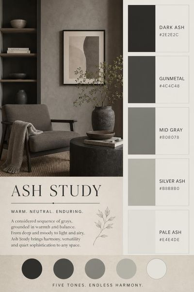 Creative mockup of Ash Study color palette in use