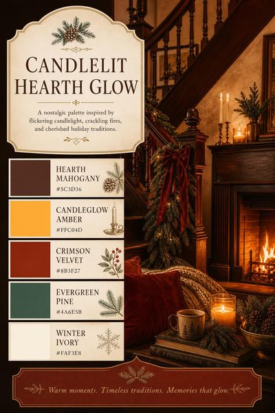 Creative mockup of Candlelit Hearth Glow color palette in use