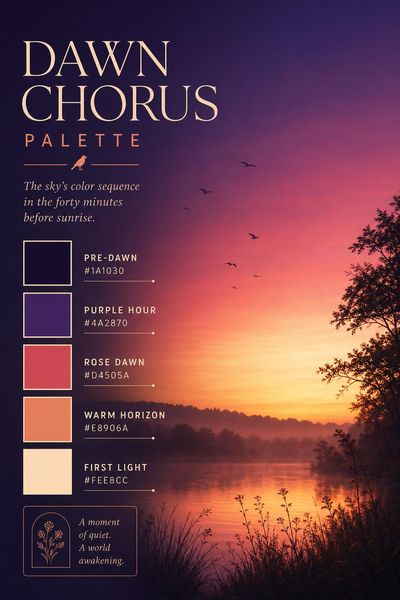Creative mockup of Dawn Chorus Palette color palette in use