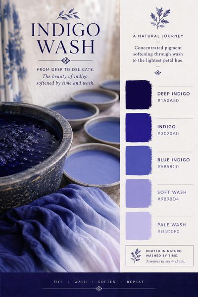 Creative mockup of Indigo Wash color palette in use