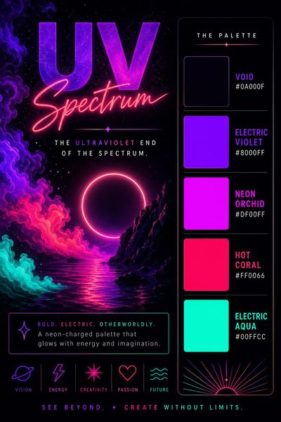 Creative mockup of UV Spectrum color palette in use