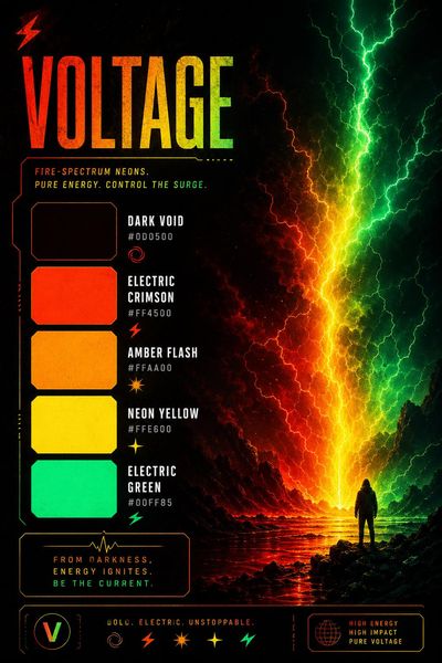 Creative mockup of Voltage color palette in use